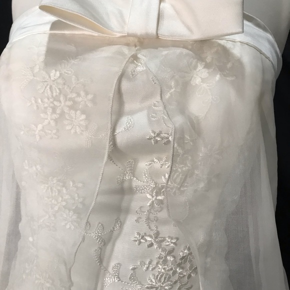 Designer Wedding Dress Gown Ivory Silk 12 No Train Strapless Bow NEW - Picture 4 of 15